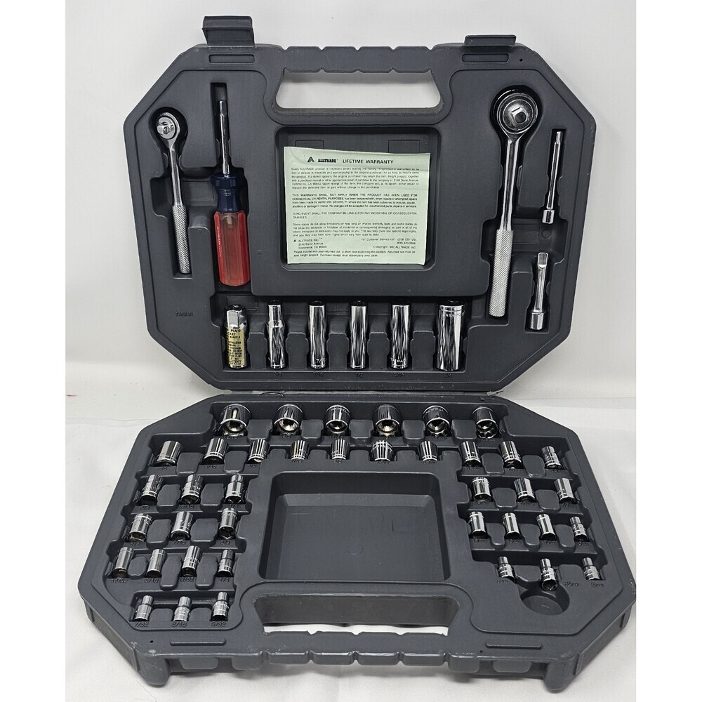 Vintage Alltrade 50 Pc SAE & Metric Socket Set New In Case